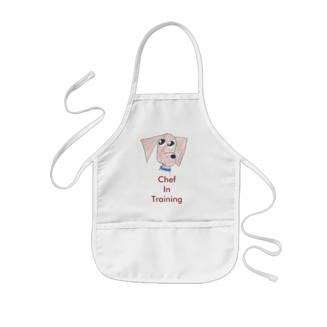 Tablier Enfant Le chef frais de chiot dans la formation badine le (Devant)
