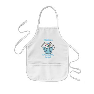 Tablier Enfant Le petit gâteau 🧁 de maman - Bleu