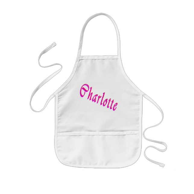 Tablier Enfant Logo Charlotte Name, (Devant)
