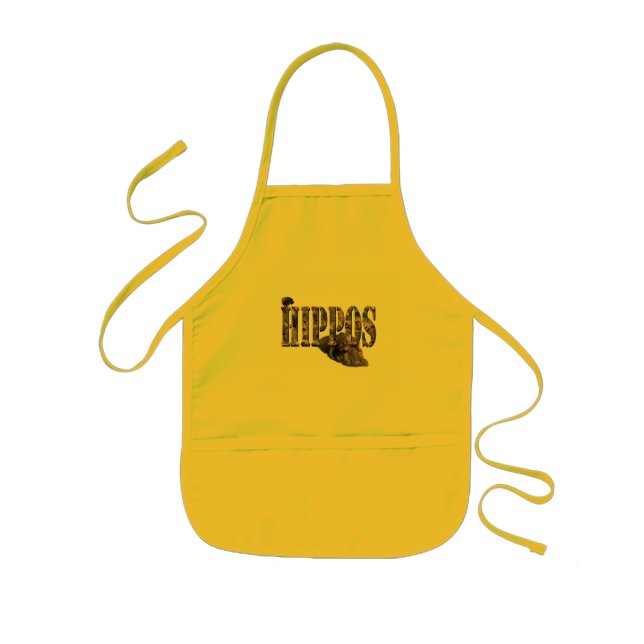 Tablier Enfant Logo Image Hippopotame Avec Hippopotames, (Devant)