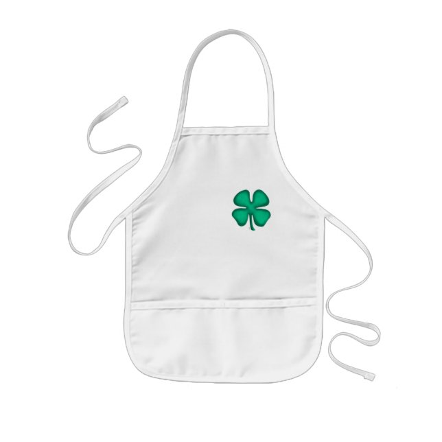 Tablier Enfant Lucky 4 Leaf Irish Clover kids chef apron (Devant)