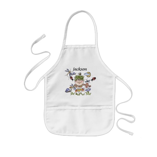 Tablier Enfant Lutin personnalisé mignon de garçon de jardin (Devant)