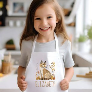 Tablier Enfant Lynx des Bois Mignon Personnalisé