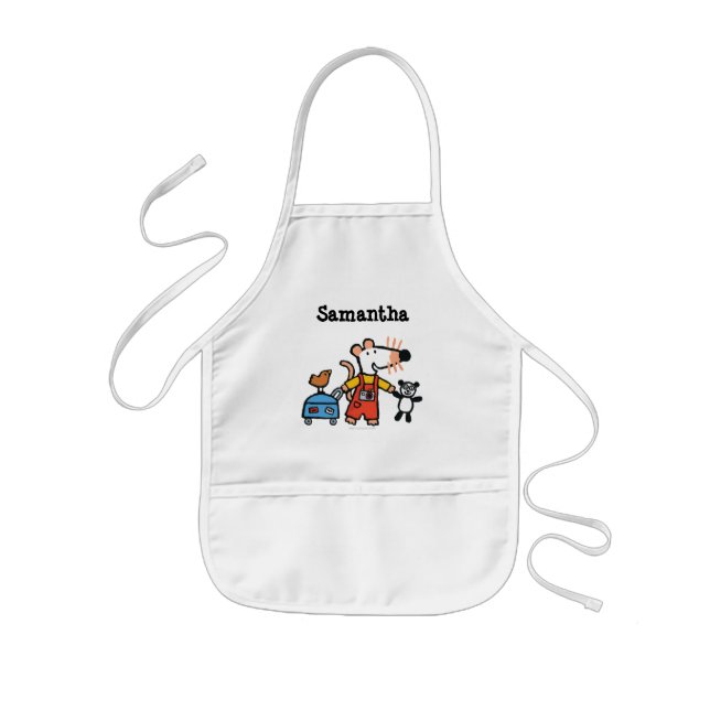 Tablier Enfant Maisy prête pour des vacances avec le bagage (Devant)