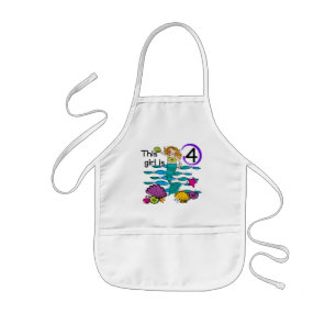 Tablier Enfant Mermaid 4th Birthday Tshirts and Gifts