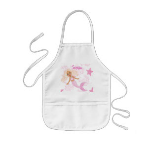 Tablier Enfant Mermaid mignon Fille Rose Starfish