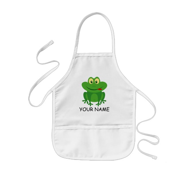 Tablier enfant mignon avec un design de grenouille (Devant)