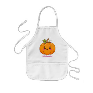 Tablier Enfant Mignon Citrouille Kawaii Souriante Dessin Animé