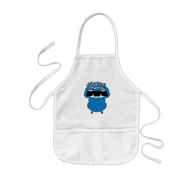 Tablier Enfant Mignon monstre bleu (Devant)