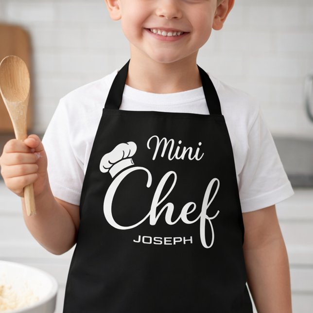 Tablier Enfant Mini Chef Nom Personnalisé (Junior Chef Apron for Baking and Kitchen Fun)