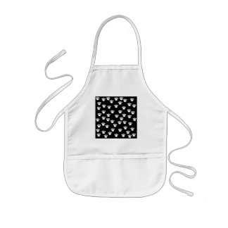 Tablier Enfant Modèle animal noir et blanc d'empreinte de patte