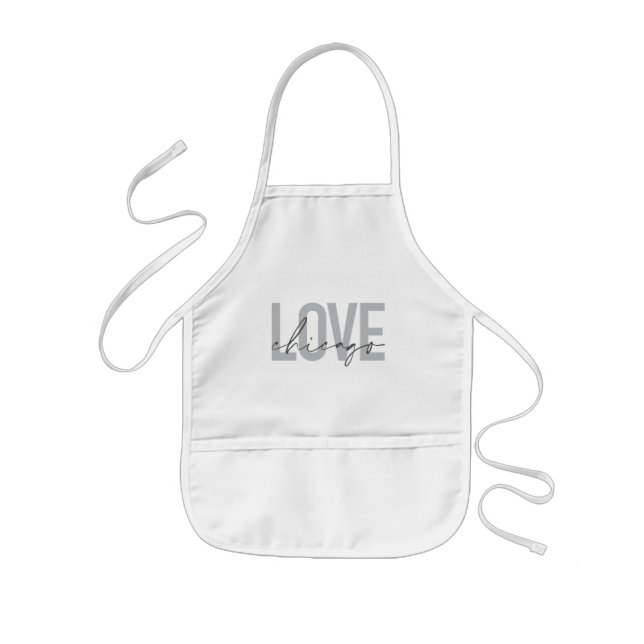 Tablier Enfant Moderne, cool, simple, minimal, design Love Chicag (Devant)