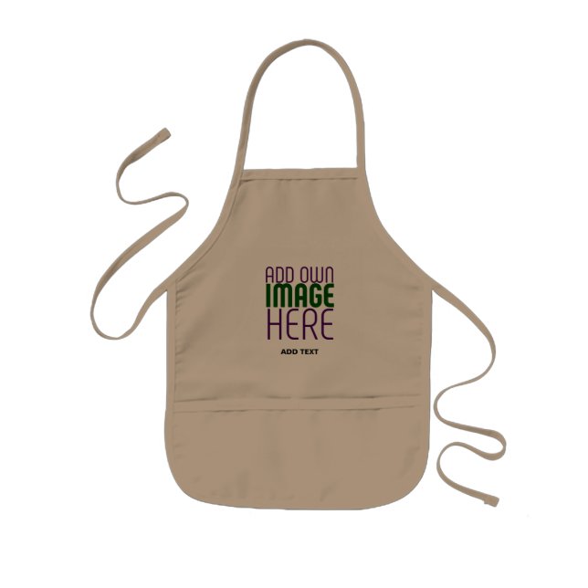 TABLIER ENFANT MODERNE ÉDITABLE SIMPLE KHAKI IMAGE MODÈLE TEXTE (Devant)