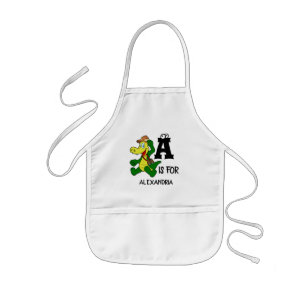 Tablier Enfant Monogramme A personnalisé est pour Alligator drôle