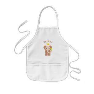 Tablier Enfant Monogramme Baby Elephant Fleurs Apron d'oiseau Enf