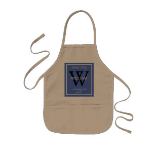 Tablier Enfant Monogramme moderne et le nom du chef qui fait de l