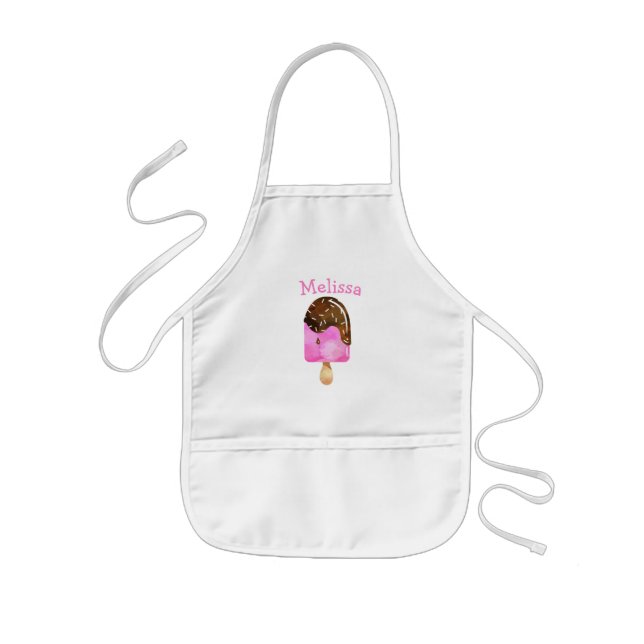 Tablier Enfant Monogramme personnalisé de la crème glacée (Devant)
