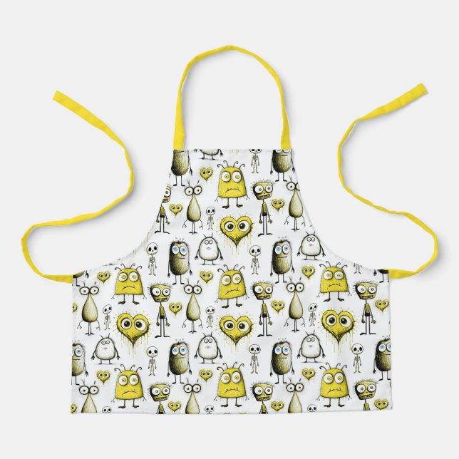 Tablier enfant Monstre Jaune (Recto)