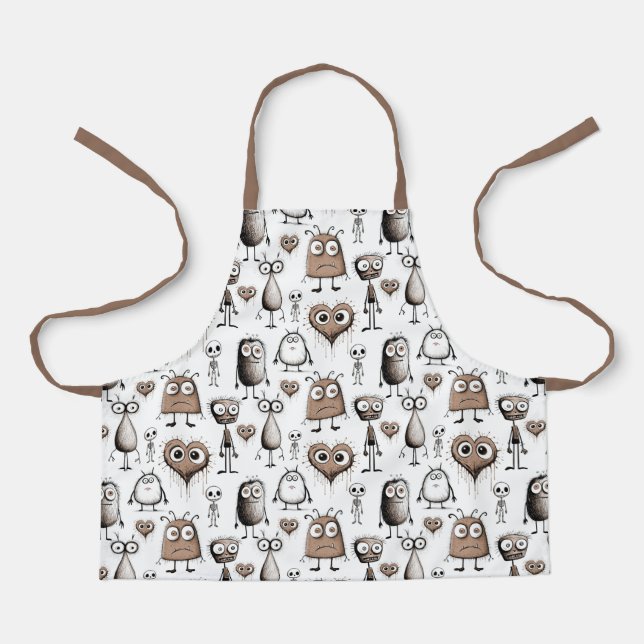 Tablier enfant Monstre Marron (Recto)