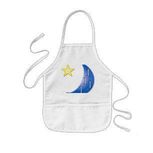 Tablier Enfant Mot Puzzle Ons dans une Lune Bleue