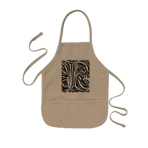 Tablier Enfant Motif Imprimé Zèbre Noir et Blanc Audacieux