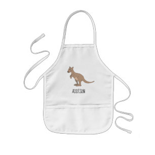 Tablier Enfant Neutral Australia Cute Kangaroo Doodle & Nom