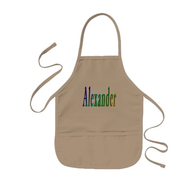 Tablier Enfant Nom Alexander coloré, (Devant)