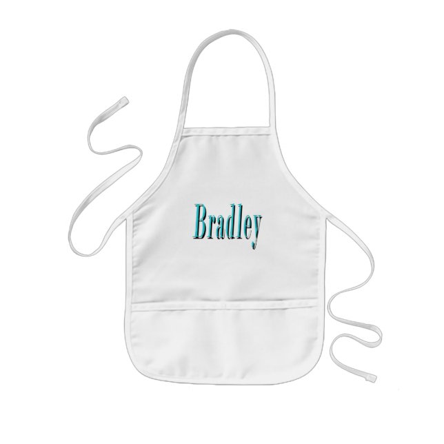 Tablier Enfant Nom Blue Bradley, (Devant)