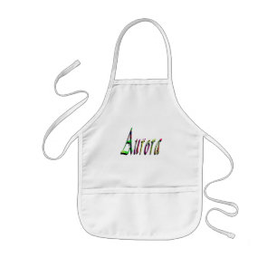 Tablier Enfant Nom de filles aurora conçu coloré,