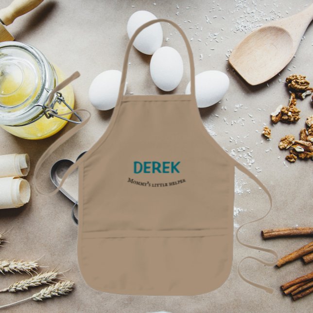 Tablier Enfant Nom du petit garçon d'assistance de maman (Créateur téléchargé)