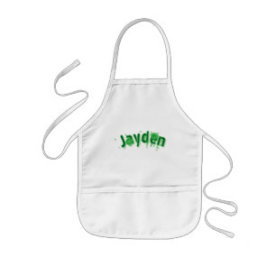Tablier Enfant Nom Jayden Vert,