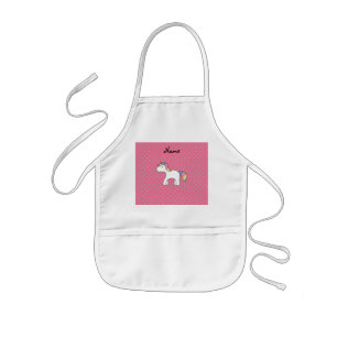 Tablier Enfant Nom personnalisé baby unicorn rose diamant