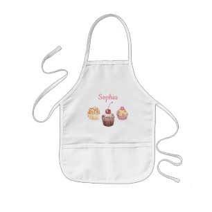 Tablier Enfant Nom personnalisé Kids Cupcake Baking Little Chef