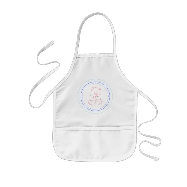 Tablier Enfant Nounours de bleus layette (Devant)