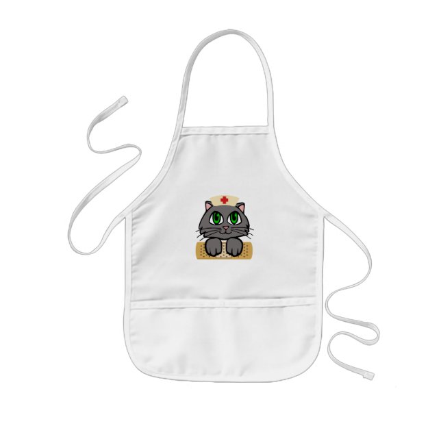 Tablier Enfant Nurse Kitten (Yeux verts) (Devant)