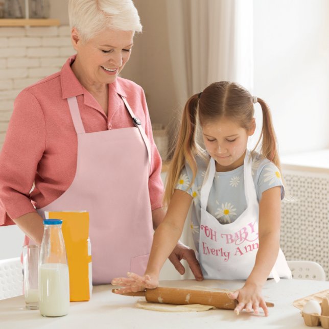 Tablier Enfant Oh Baby Personnalisé Fille Rose (Créateur téléchargé)