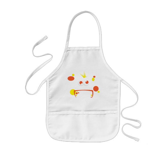 Tablier Enfant Orange Monster Face Apron pour enfants (Devant)