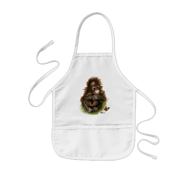 Tablier Enfant Orangutan Baby and Butterfly (Devant)