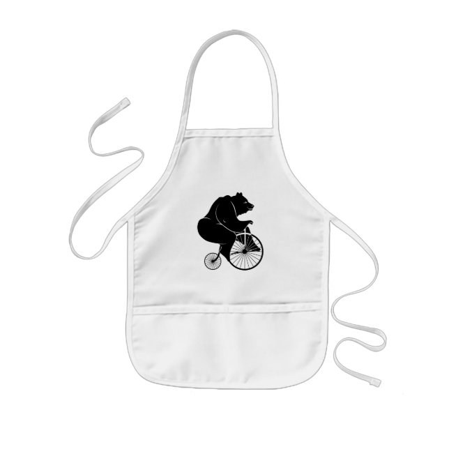 Tablier Enfant Ours montant un vélo (Devant)