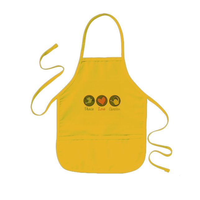 Tablier Enfant Paix, amour, jardin (Devant)