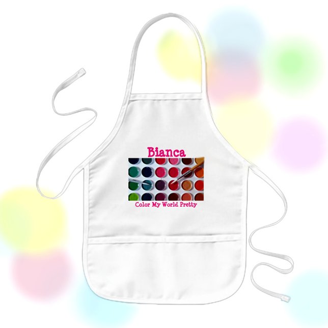 Tablier Enfant Palette de peinture aquarelle colorée (Créateur téléchargé)