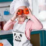 Tablier Enfant Panda Funky Moderne Noir Et Blanc Avec Citation<br><div class="desc">Panda Funky Moderne Noir Et Blanc Avec Citation</div>