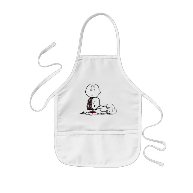Tablier Enfant PEANUTS | Motif rouge et noir (Devant)