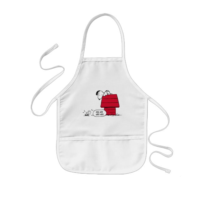 Tablier Enfant PEANUTS | Motif rouge et noir (Devant)