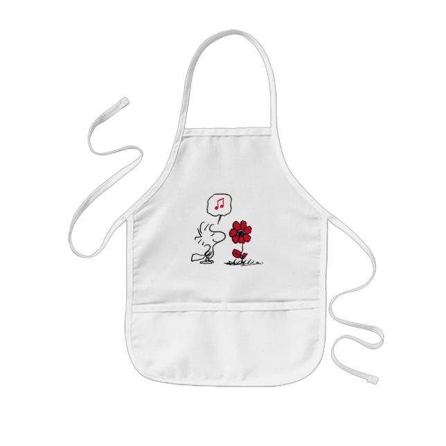 Tablier Enfant PEANUTS | Motif rouge et noir (Devant)