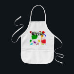Tablier Enfant Peinture Splats Apron personnalisé pour enfant<br><div class="desc">Un tablier lumineux et coloré pour votre artiste en herbe. Un arc-en-ciel de peinture est étalé à travers le design avec la capacité de personnaliser avec le nom de votre enfant ou le nom de l'école. Vous pouvez également laisser vide. Cette conception peut également être utilisée sur des tabliers pour...</div>