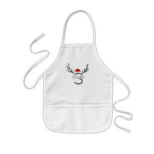 Tablier Enfant Père Noël moderne Monogram Antler Noël Nom personn