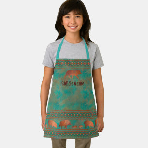 Tablier Enfant Personnalisé Southwest Javelina Copper Teal