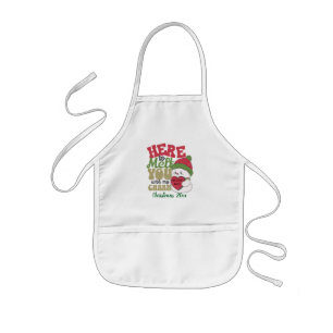 Tablier Enfant PERSONNALISER Rouge et Vert 'MELT YOU'' Snowman