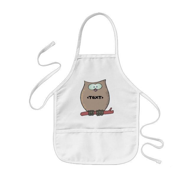 Tablier Enfant Personnaliser un hibou,<TEXT> (Devant)